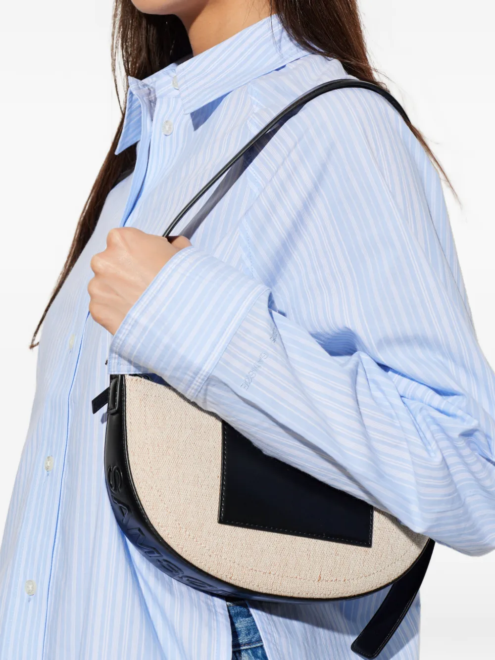 Samsoe & Samsoe Samoon Logo-embossed Shoulder Bag In Neutral