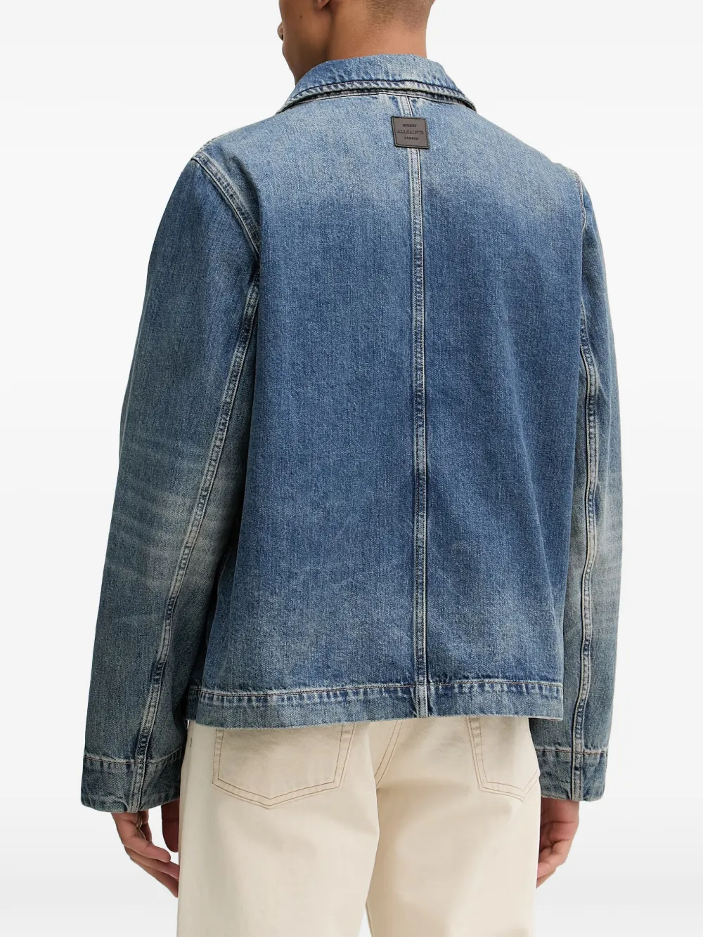AllSaints Exile denim jack met contrasterende stiksels Blauw