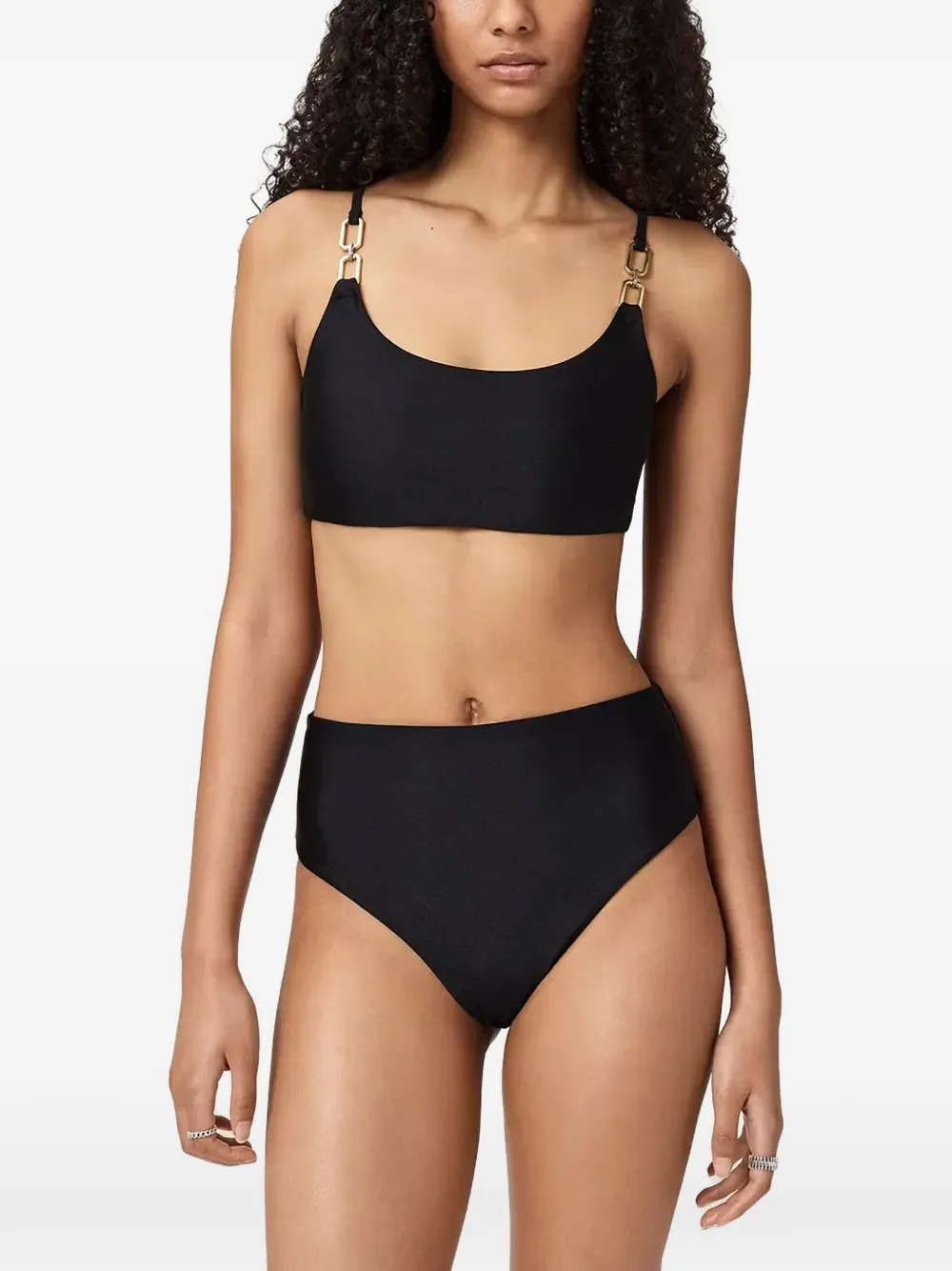 AllSaints Talaria chain-link detail bikini top - Nero