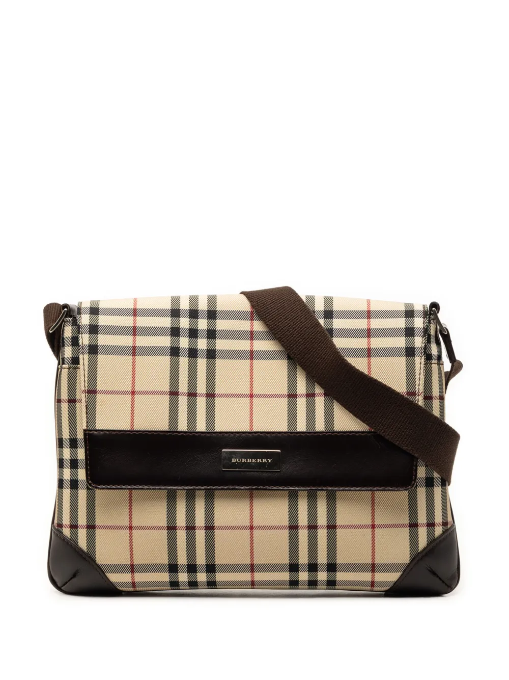 Burberry Pre-Owned 2000-2017 House Check Canvas Flap crossbody bag - Toni neutri