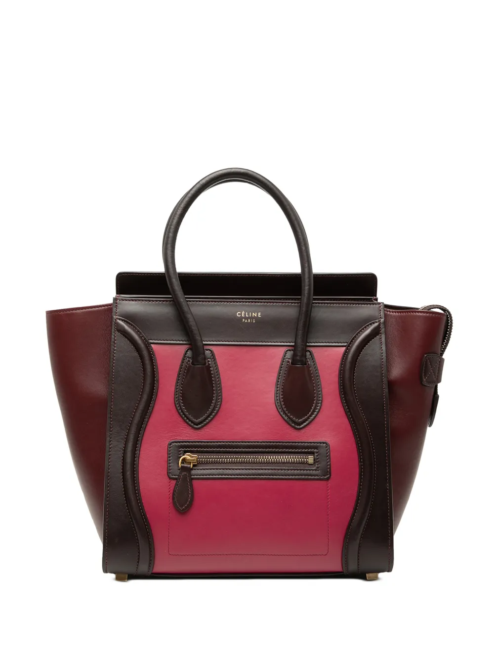 Celine Pre-Owned 2014 Micro Tricolor Leather Luggage Tote satchel - Rosa