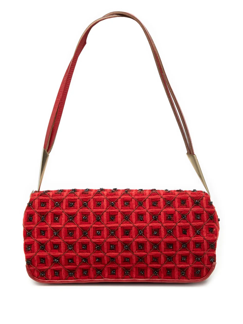 Bottega Veneta Pre-Owned 20th Century Cotton Yarn Beaded shoulder bag - Rosso
