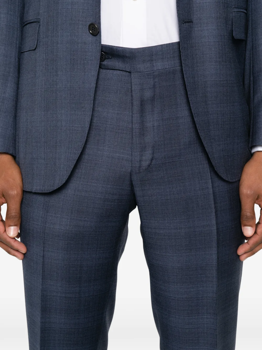 Canali Geruit pak Blauw