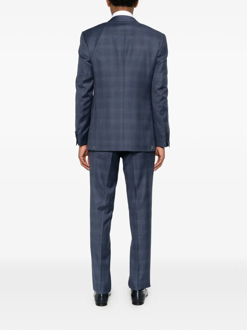 Canali Geruit pak Blauw
