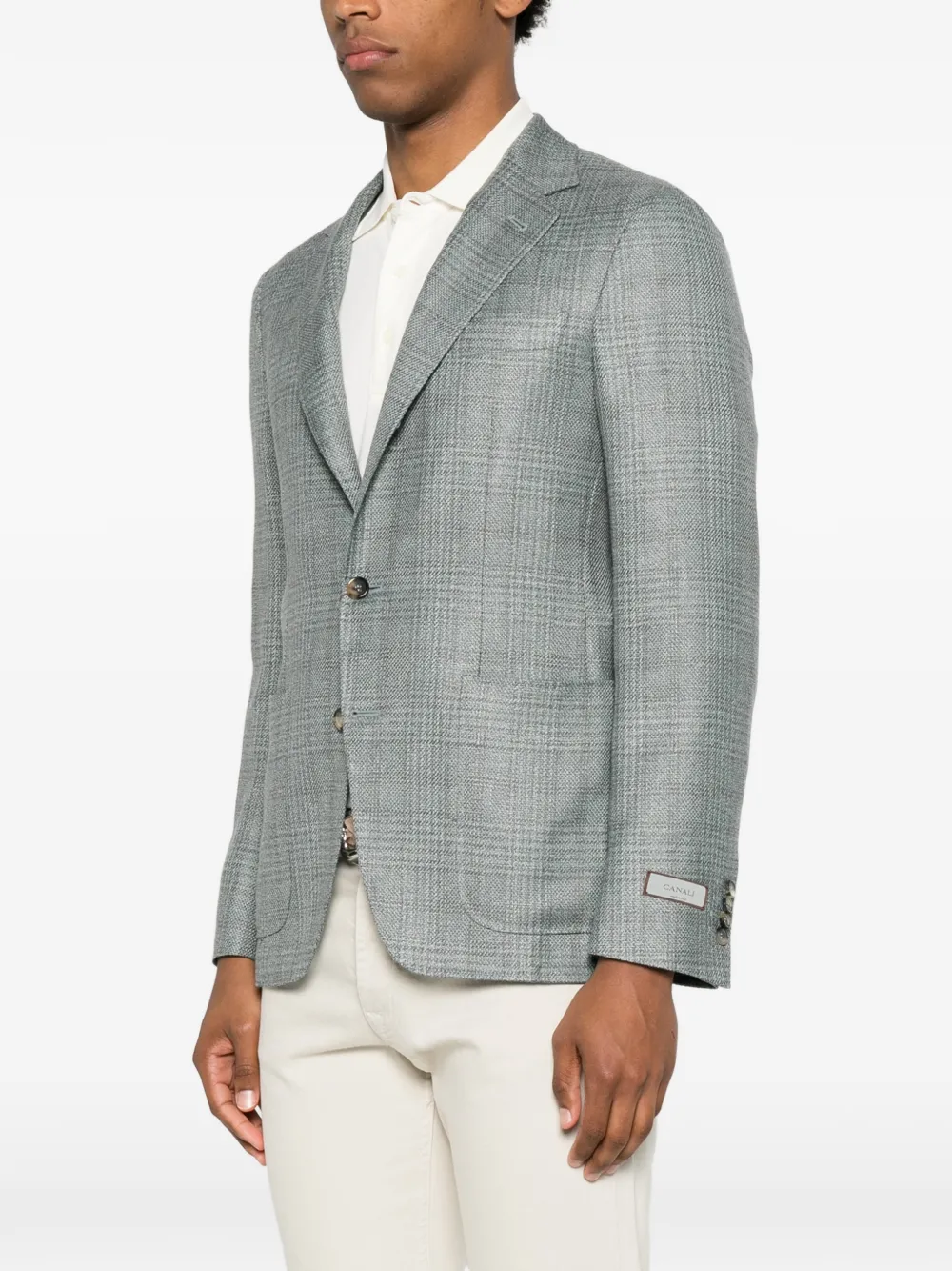 Canali Geruite blazer Blauw