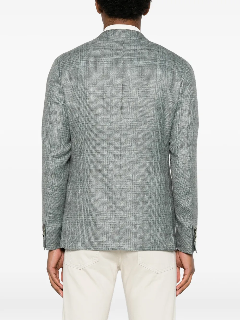 Canali Geruite blazer Blauw