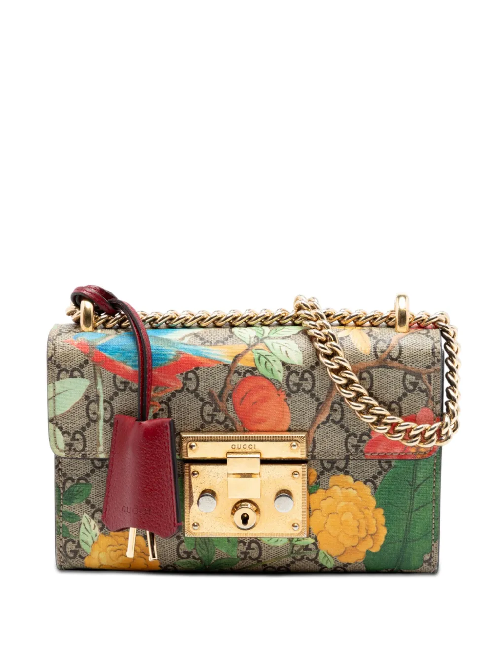 Gucci Pre-Owned 2016-2025 Small GG Supreme Tian Padlock crossbody bag - Toni neutri