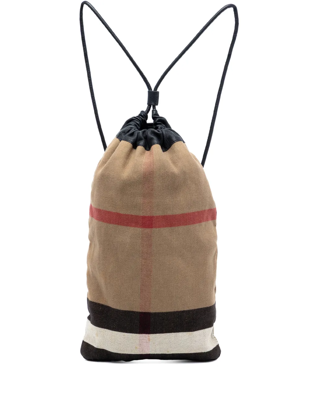 Burberry Pre-Owned 2000-2017 Mega Check Canvas Drawstring backpack - Marrone