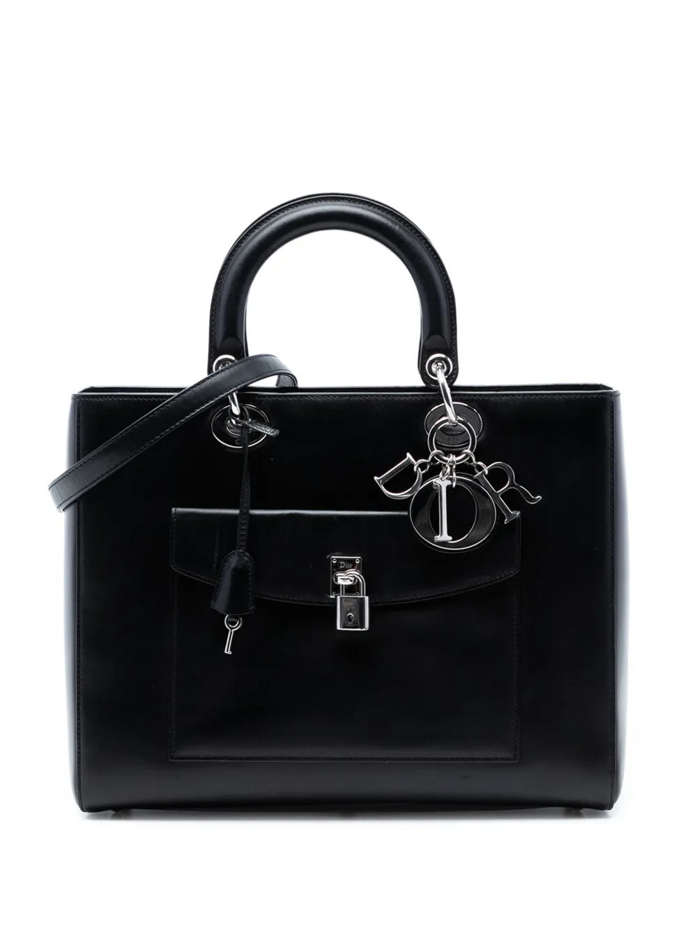 Christian Dior Pre-Owned 2014 Large Calfskin Pocket Tote Lady Dior satchel - Nero