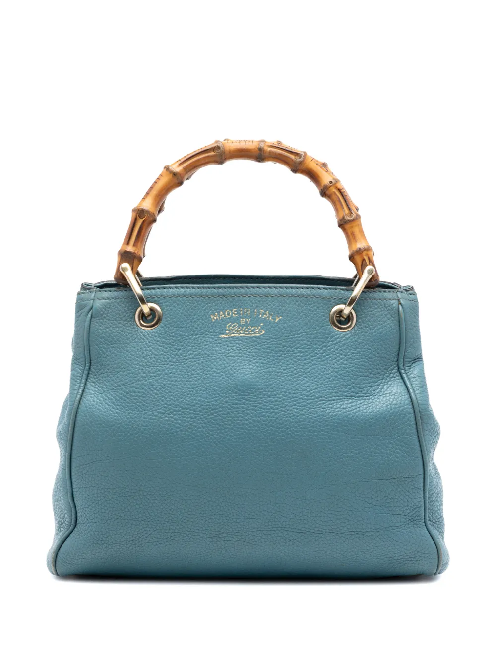 Gucci Pre-Owned 2016-2026 Small Calfskin Bamboo Shopper satchel - Blu