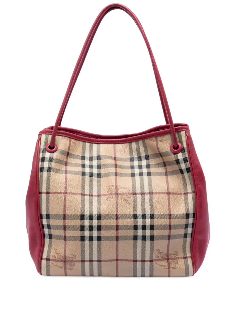Burberry Pre-Owned 2000-2017 Small Leather Trimmed Haymarket Check Coated Canvas Canterbury tote bag - Rot