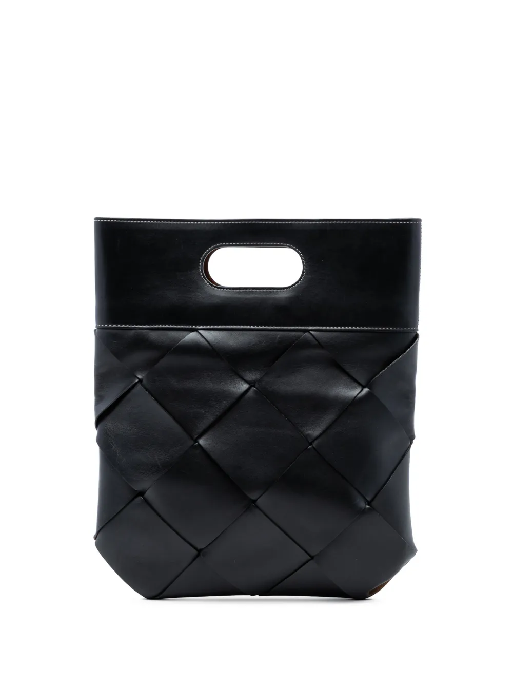 Bottega Veneta Pre-Owned 2012-2026 Small Leather Maxi Intrecciato Slip tote bag - Nero