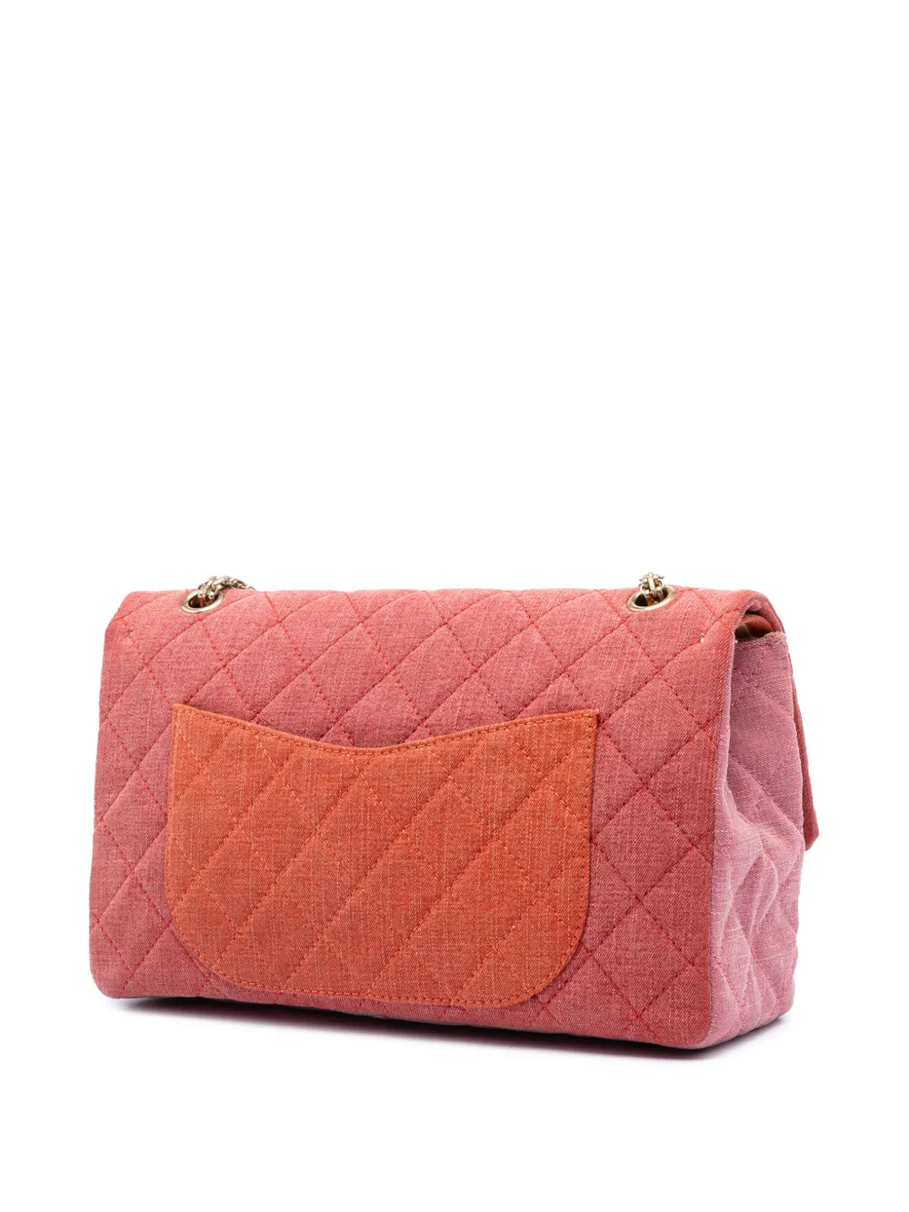  Chanel Pre-owned Bolso De Hombro Reissue 2.55 Double Flap 227 Vaquero Con Diseño Acolchado Tricolor 2009-2010 - Naranja 