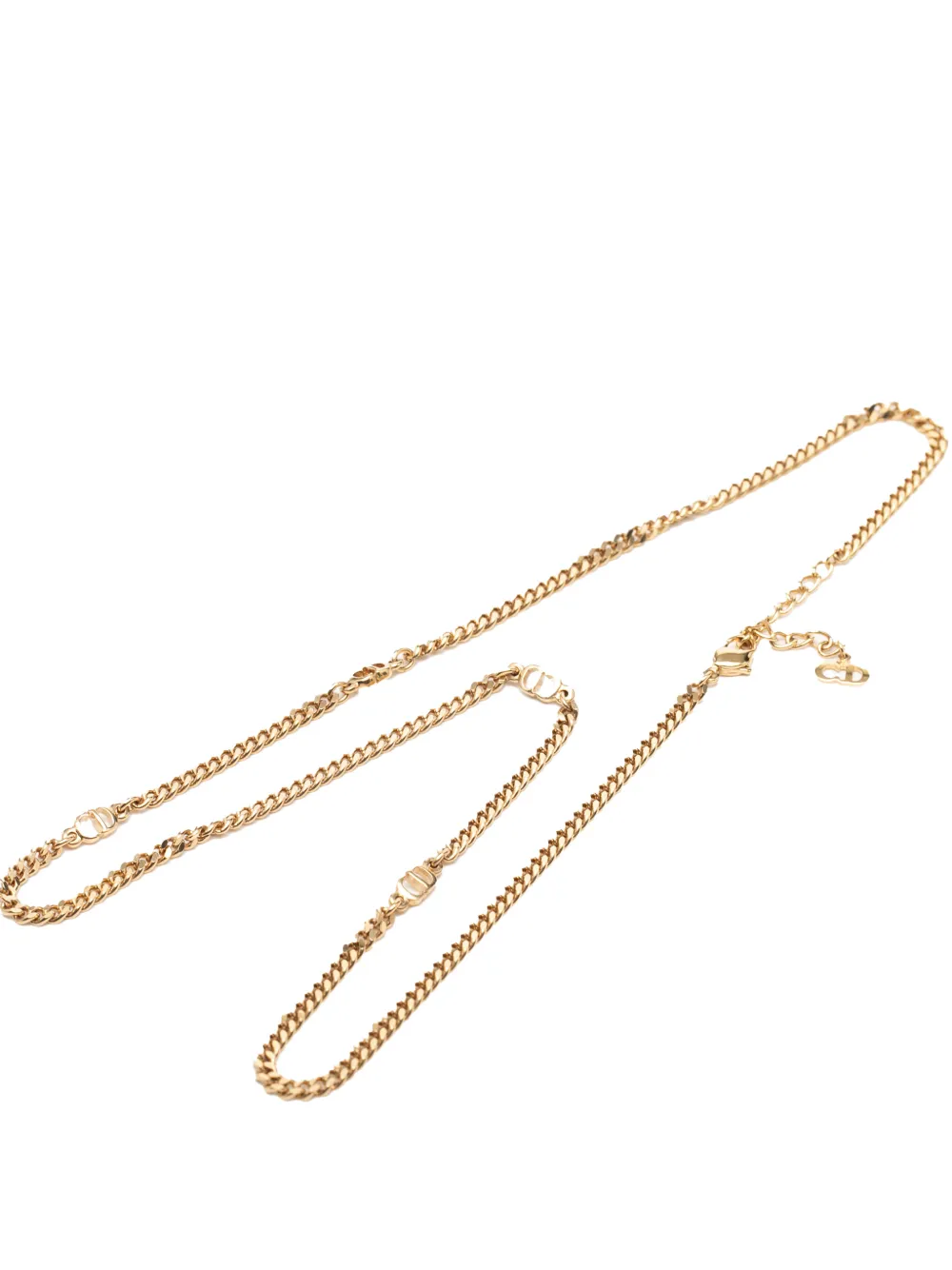 Christian Dior Pre-Owned 2000-2025 Gold Plated CD Logo Chain Necklace costume necklace - Oro