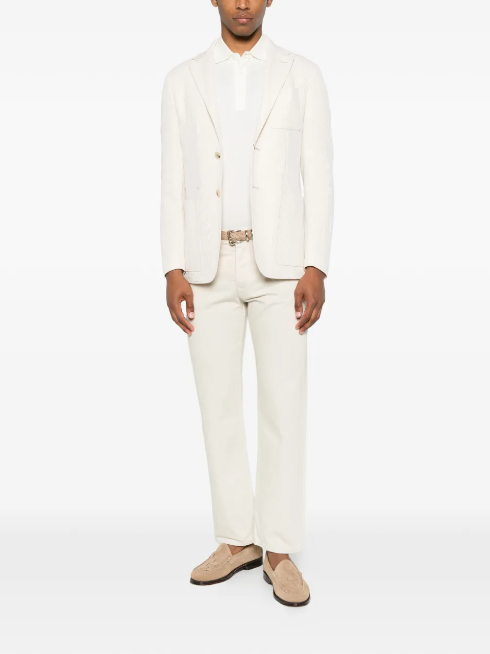 Canali Blazer met enkele rij knopen Wit