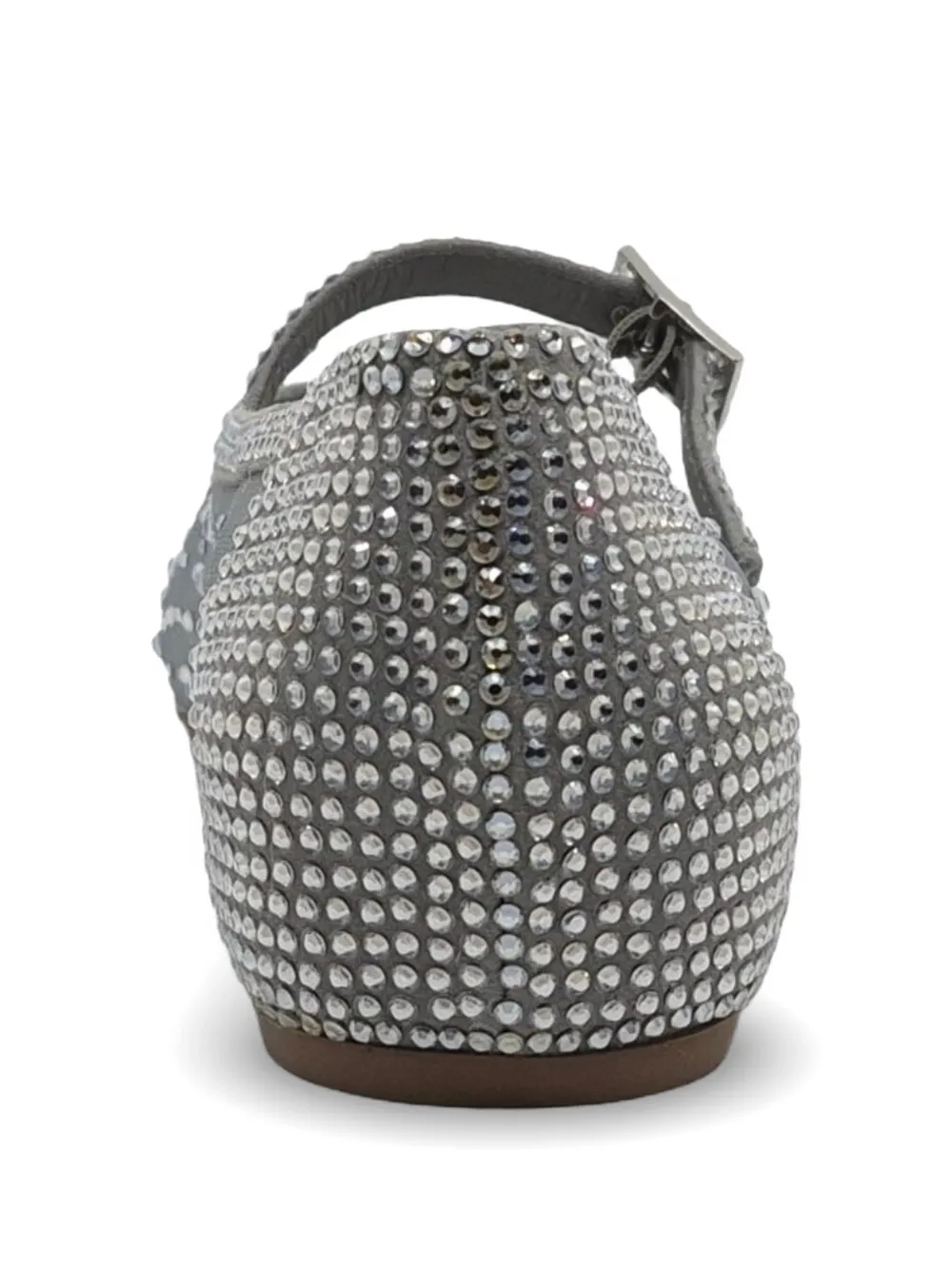 Le Silla Gilda mesh ballerina's met kristallen Grijs