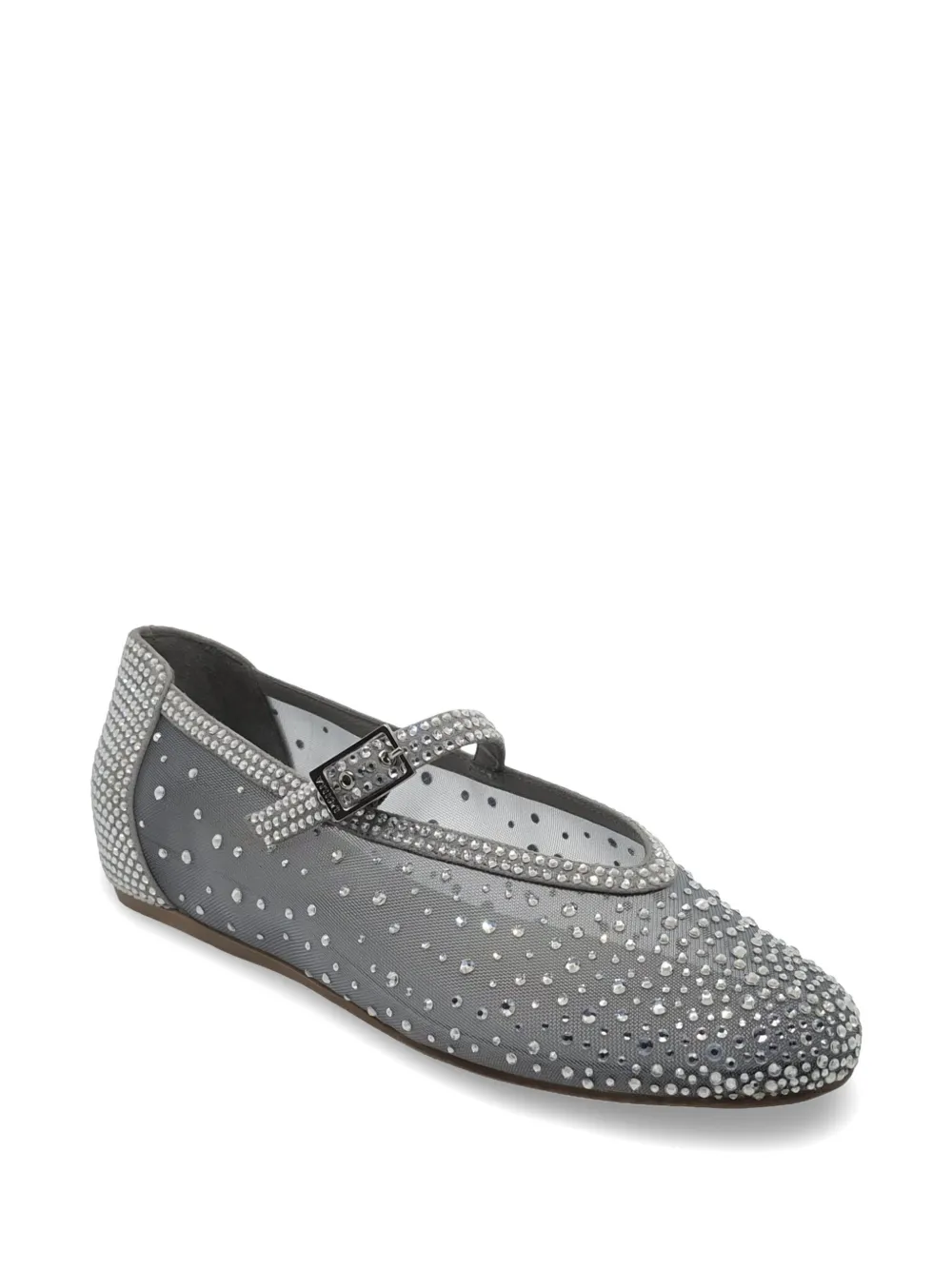 Le Silla Gilda mesh ballerina's met kristallen Grijs