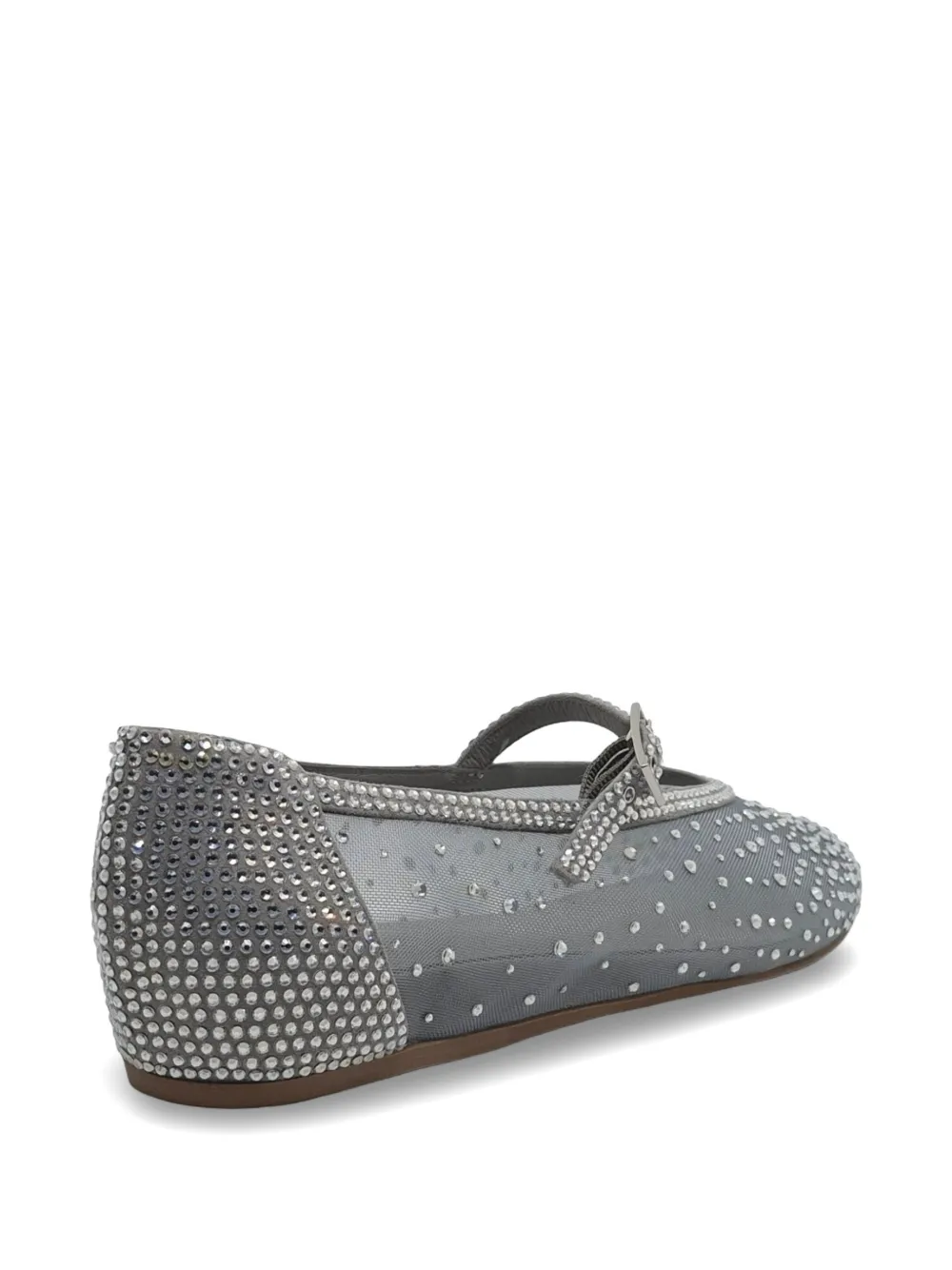 Le Silla Gilda mesh ballerina's met kristallen Grijs