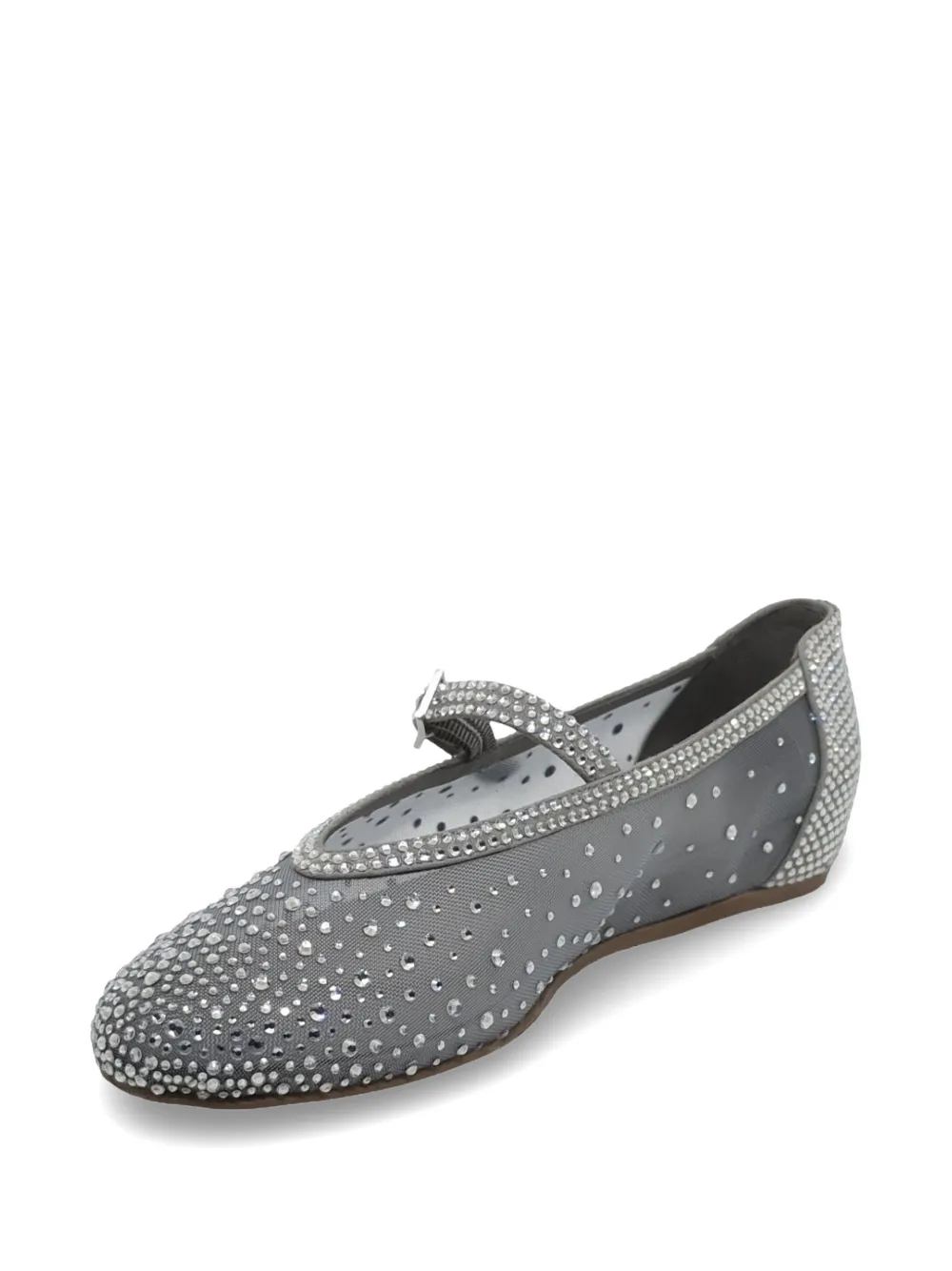 Le Silla Gilda mesh ballerina's met kristallen Grijs
