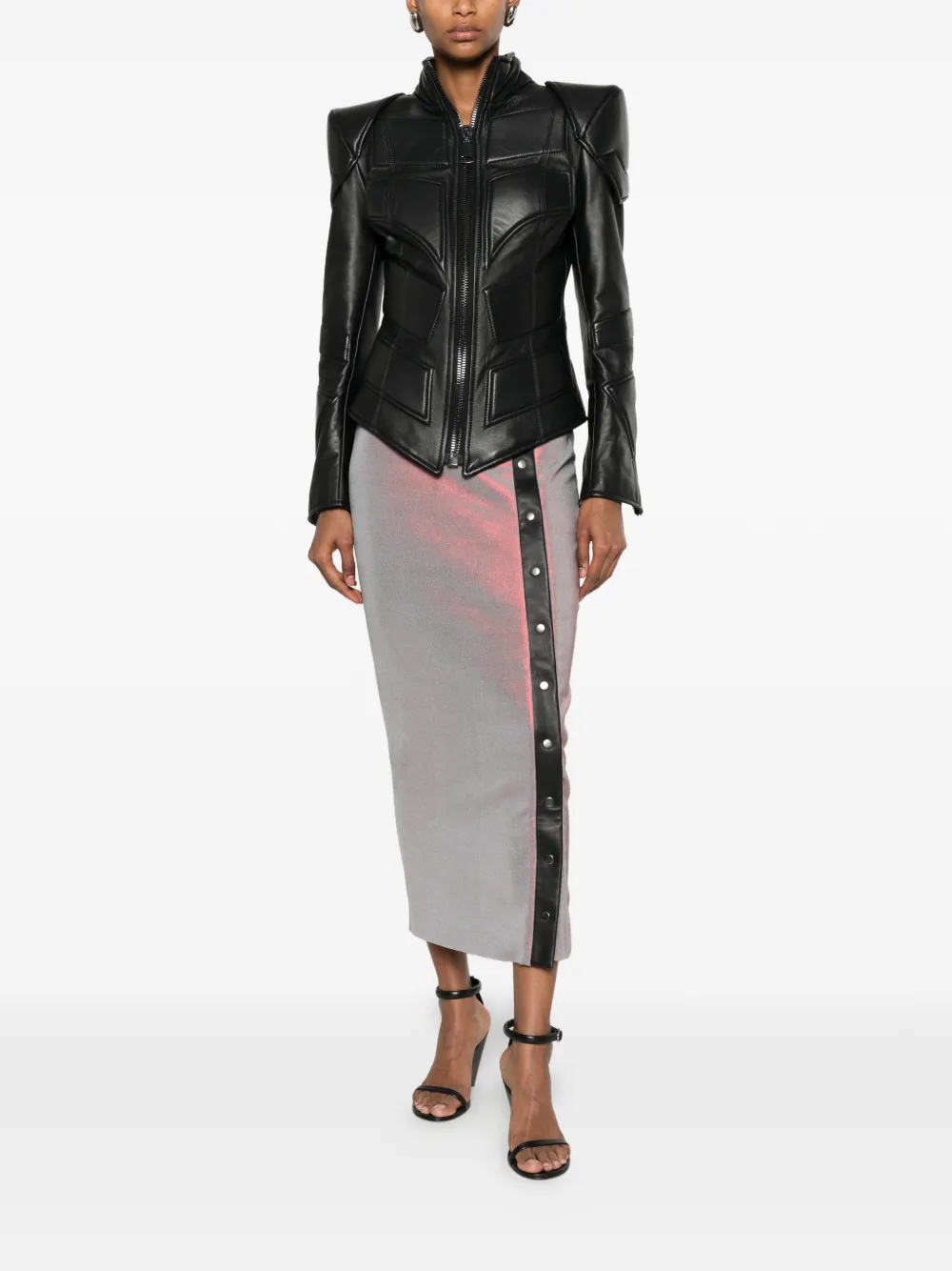 MITILIANE COUTURE Button-up midi-rok Grijs
