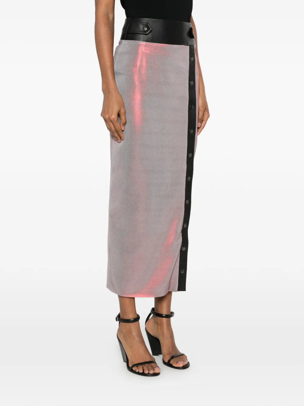 MITILIANE COUTURE Button-up midi-rok Grijs