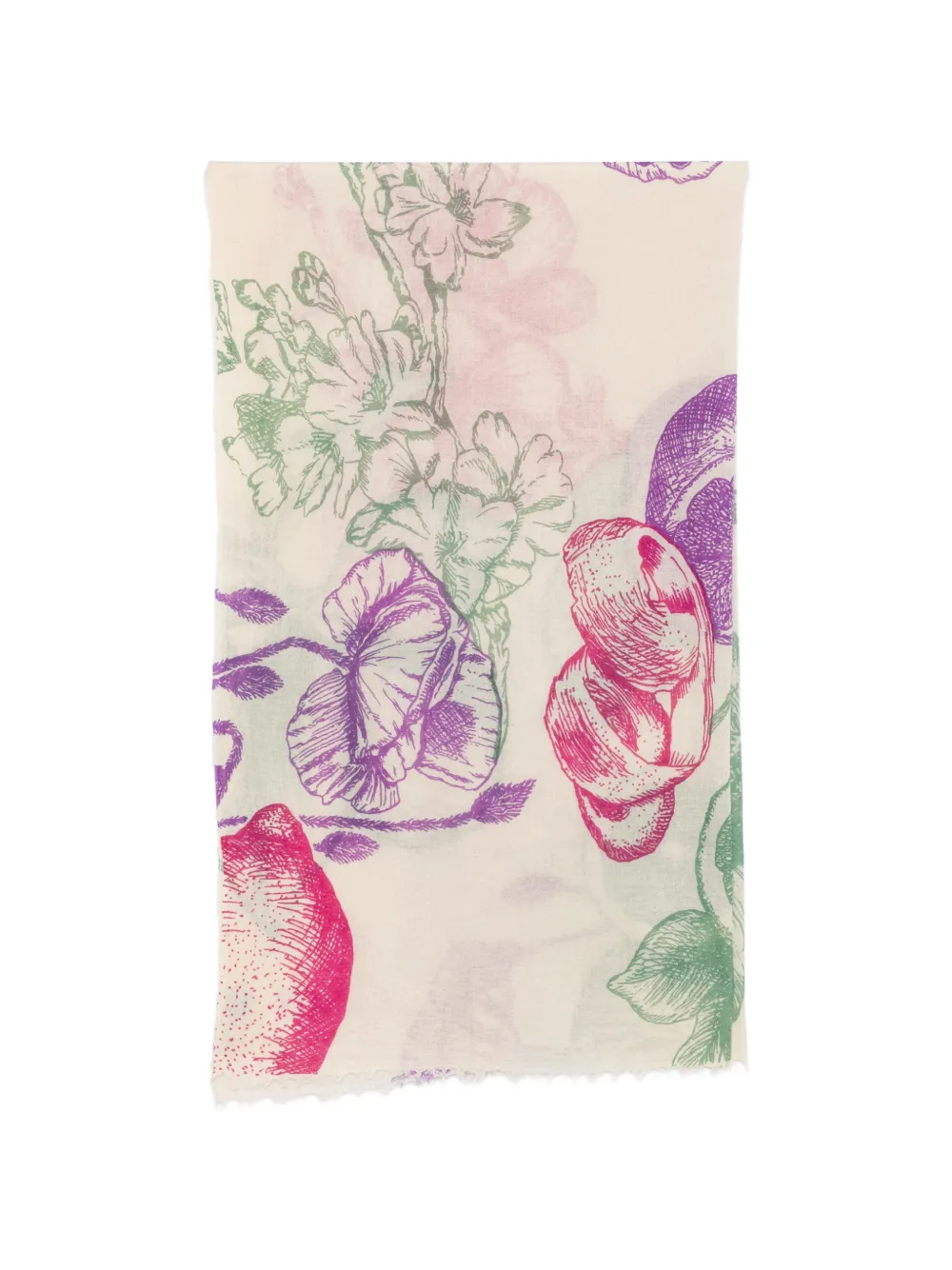 MOULETA floral-print frayed scarf - Toni neutri