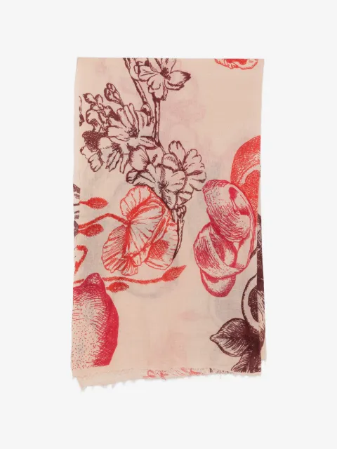 MOULETA floral-print frayed scarf