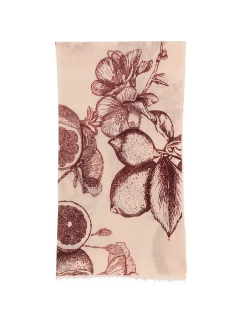 MOULETA mascada deshilachada con frutas estampadas