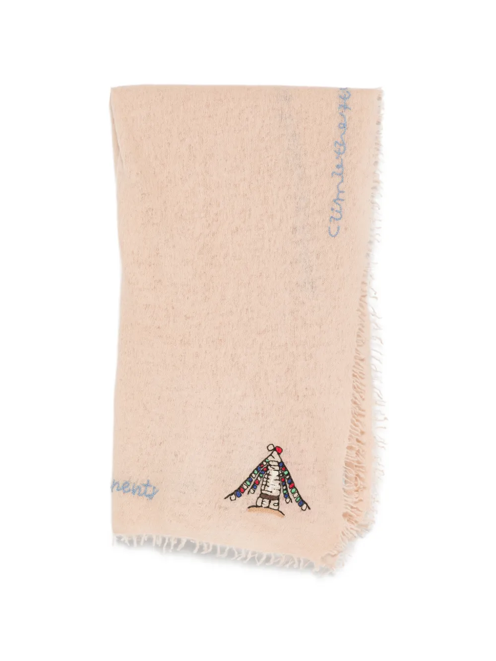 MOULETA embroidered frayed scarf - Toni neutri