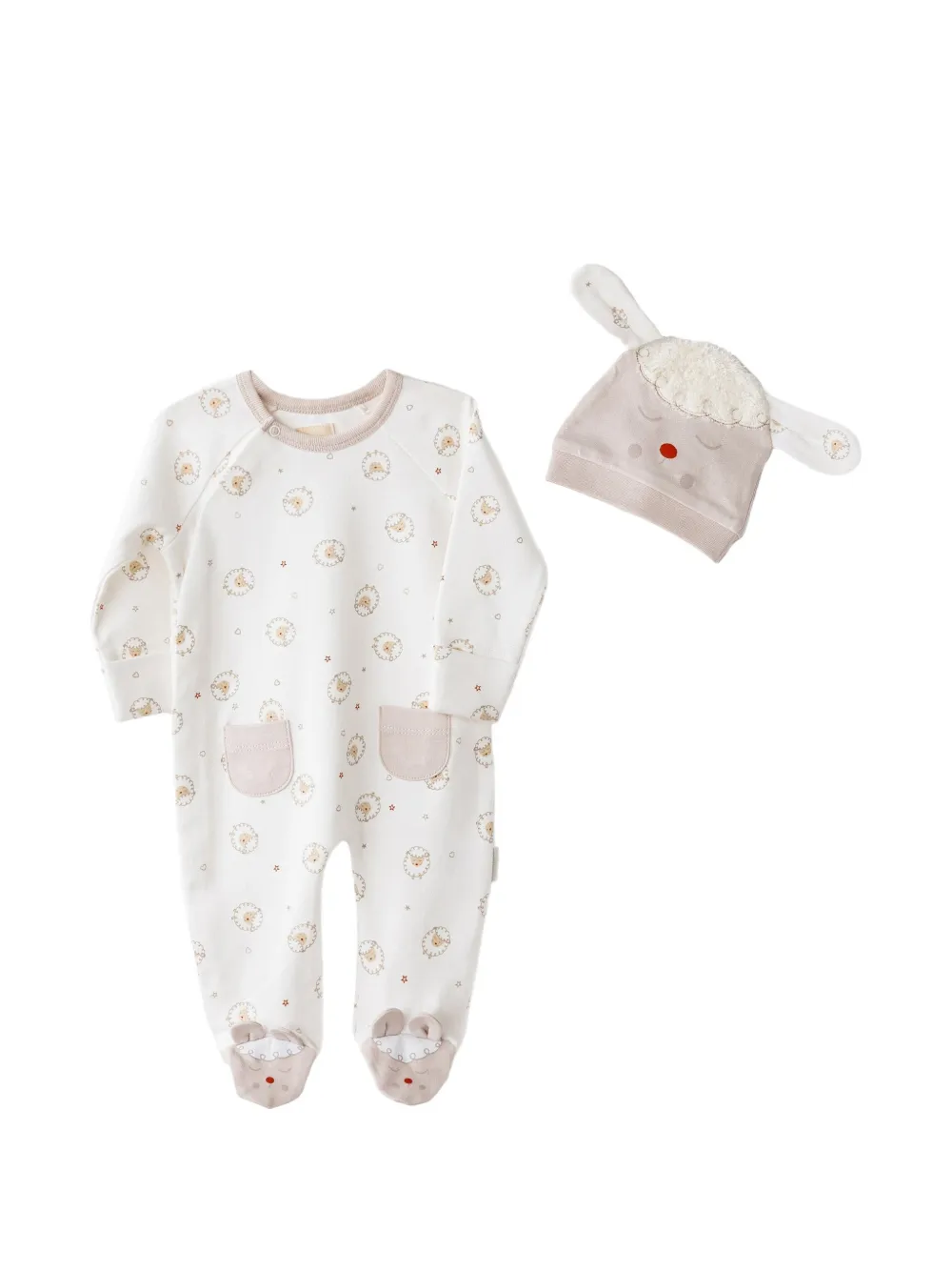 Andywawa Tinny's Sheep patterned babygrow set - Weiß