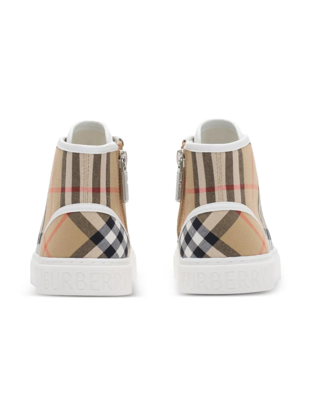 Burberry Kids Check high-top sneakers Beige