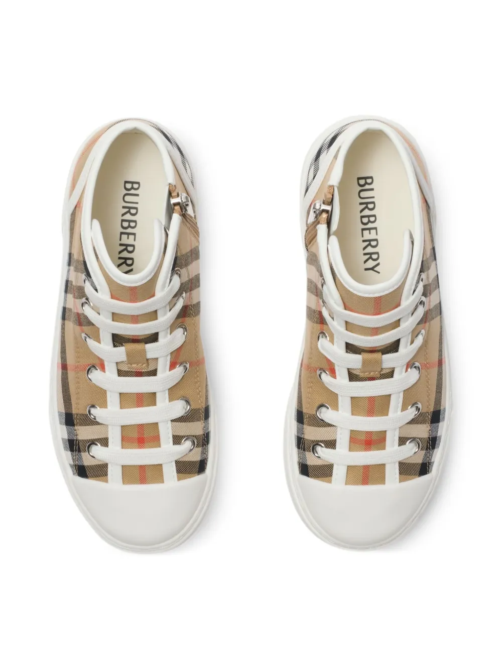 Burberry Kids Check high-top sneakers Beige