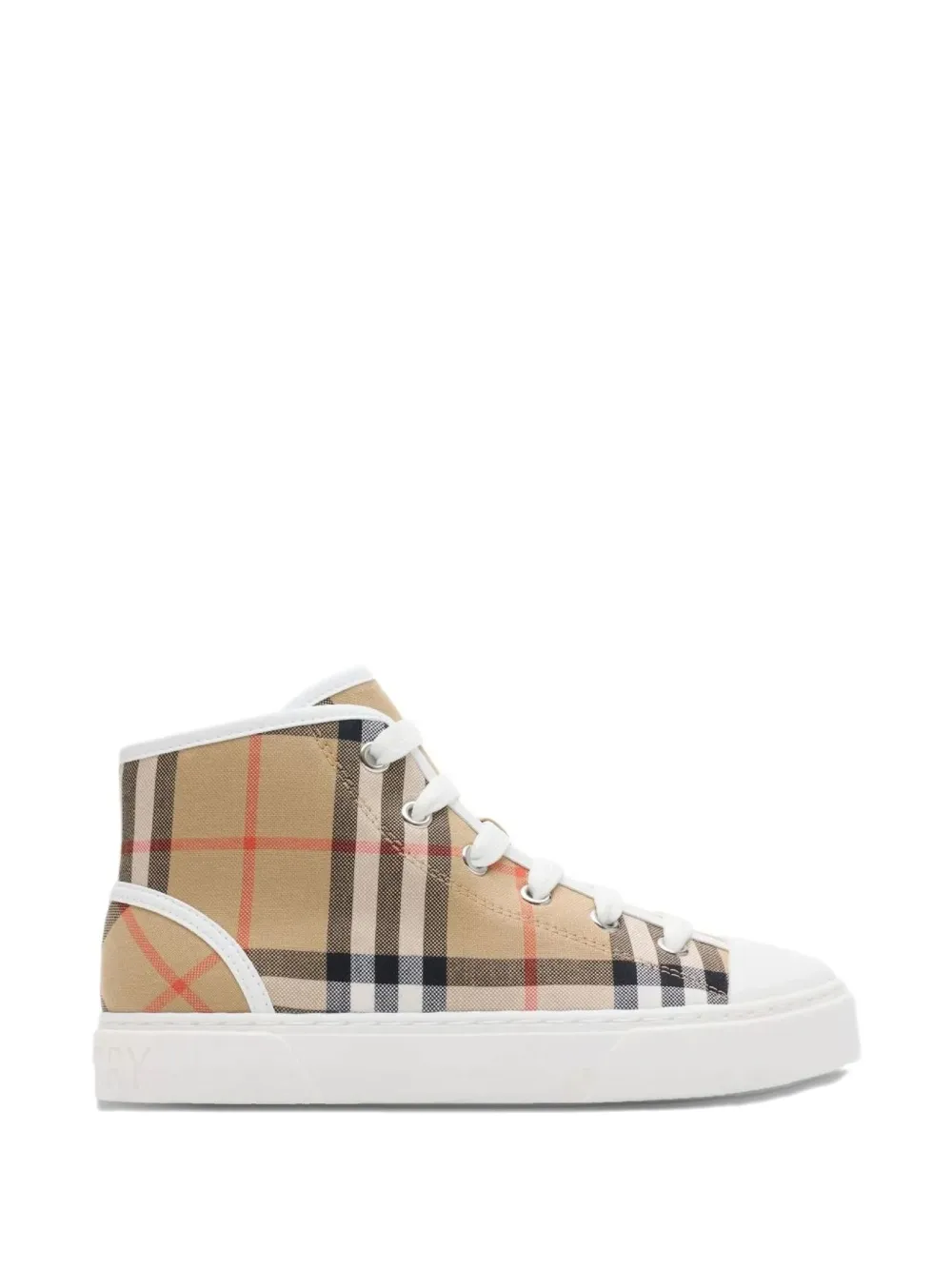 Burberry Kids Check high-top sneakers Beige