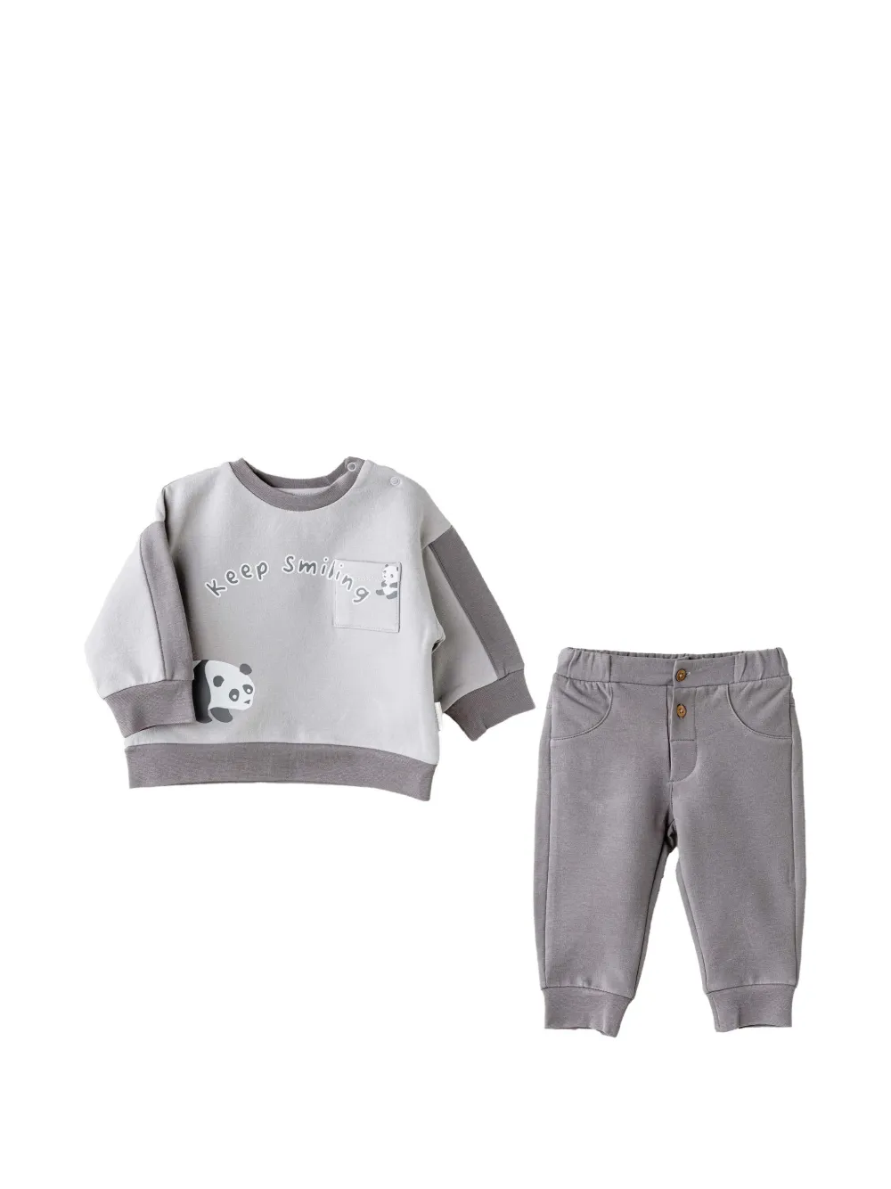 Andywawa Keep Smiling Panda tracksuit - Grigio