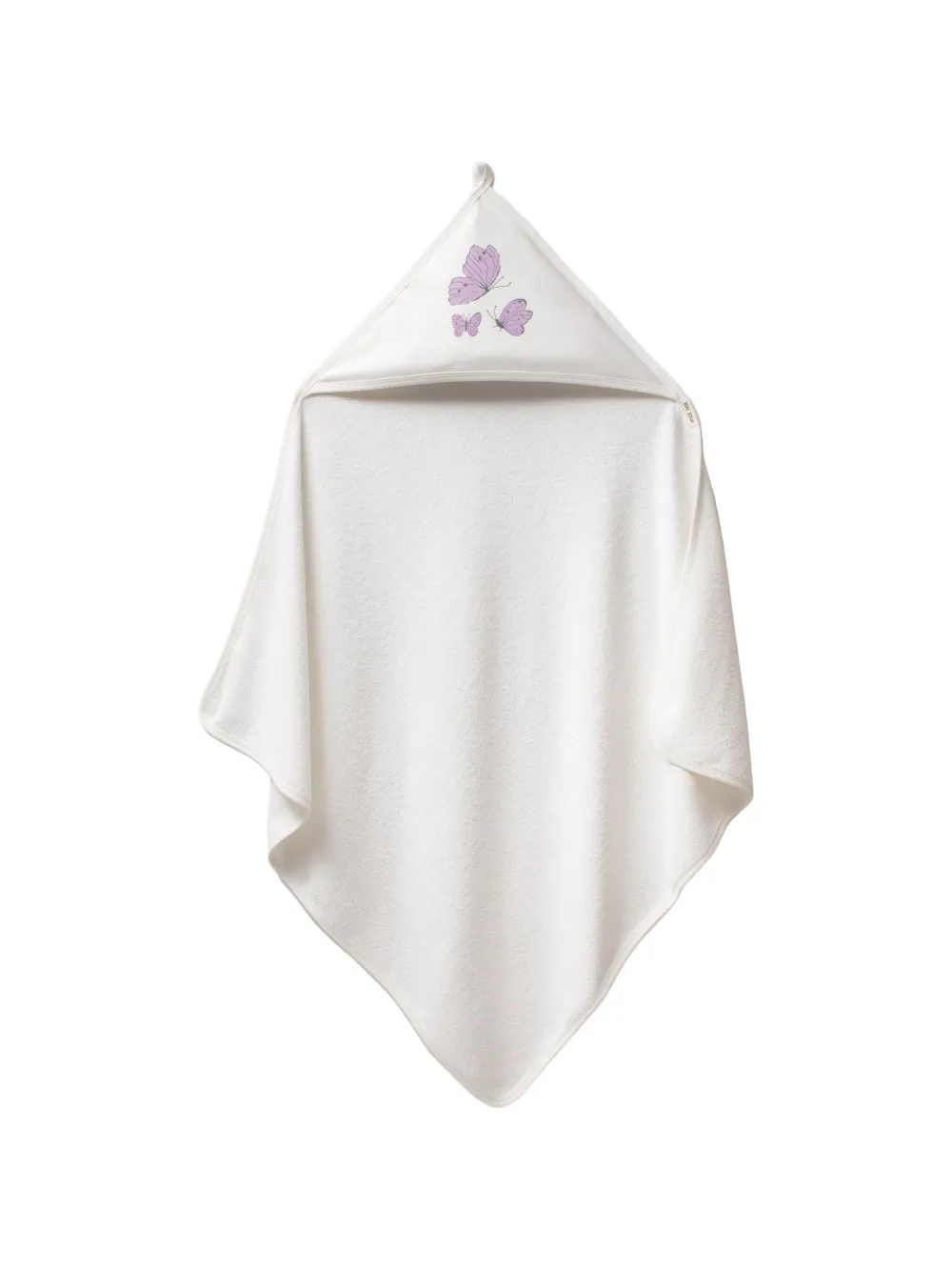 moi noi butterfly-print hooded towel - Weiß
