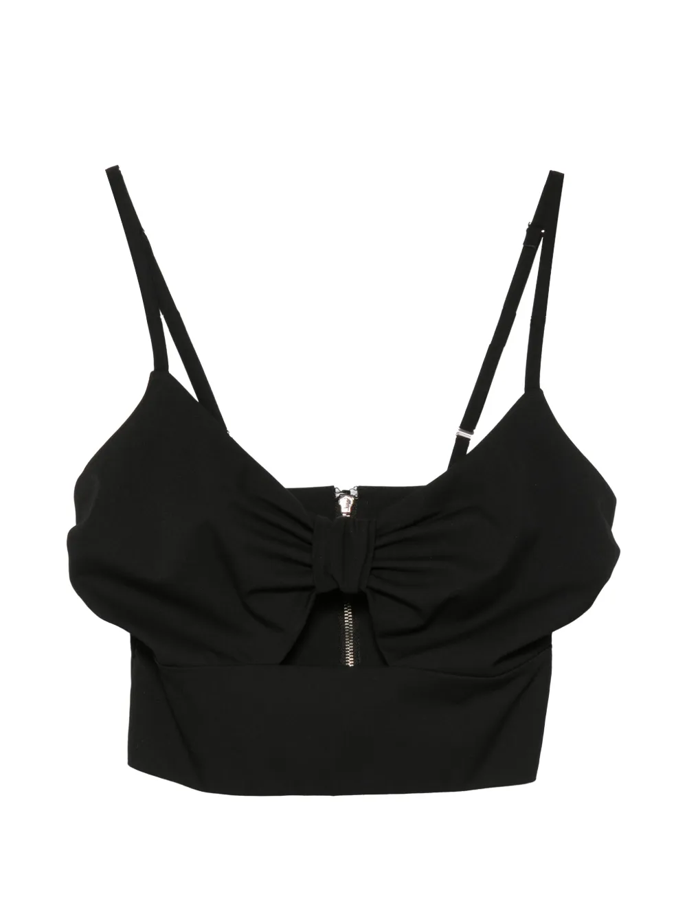 MITILIANE COUTURE bow-detail cropped top - Nero