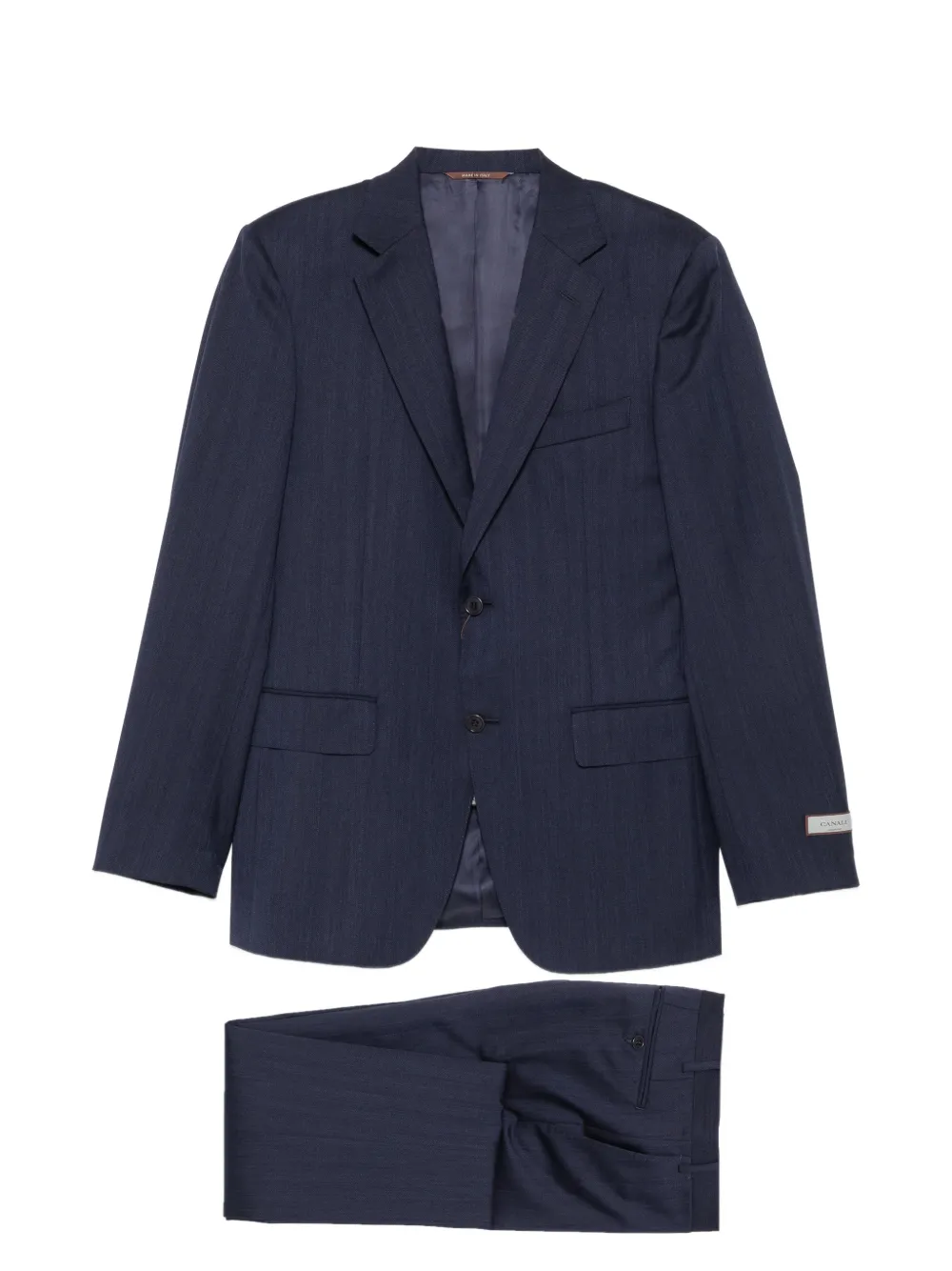 Canali herringbone wool suit - Blu