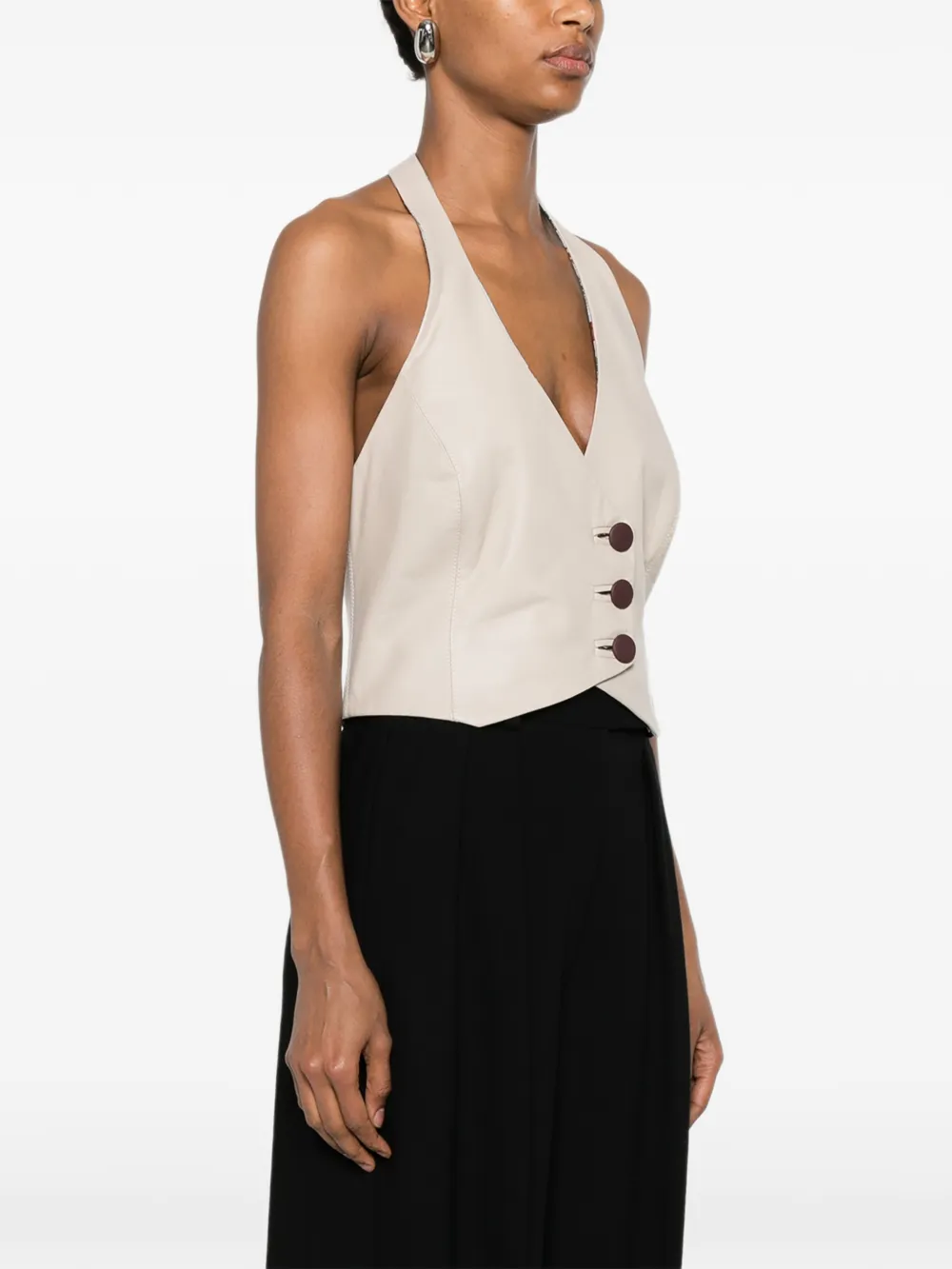 MITILIANE COUTURE Gilet met knopen Beige