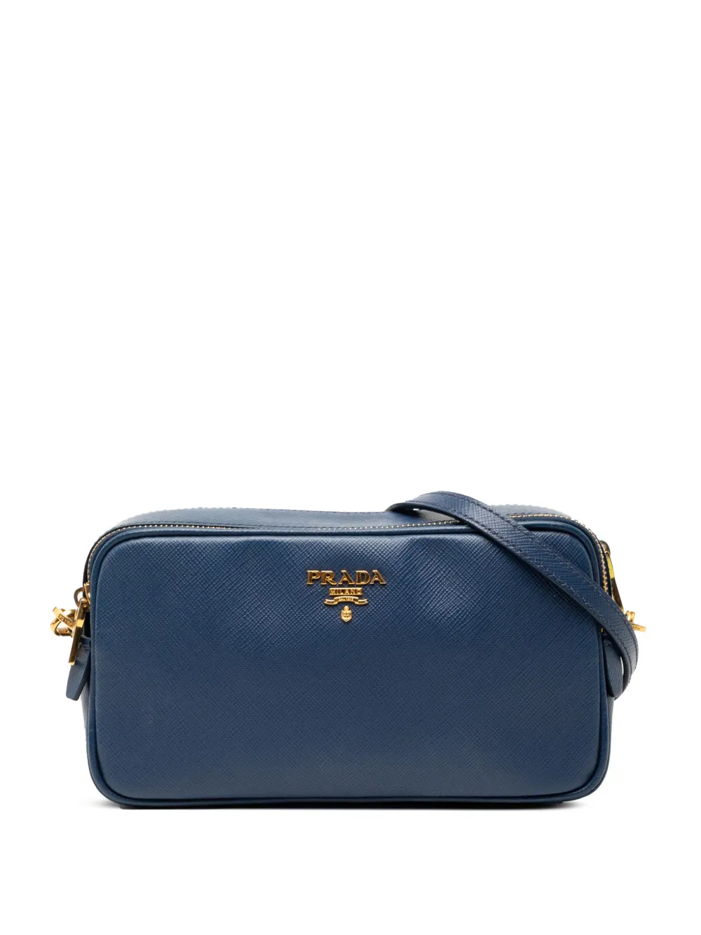 Prada Pre-Owned 2010-2026 Mini Saffiano Double Zip crossbody bag - Blu