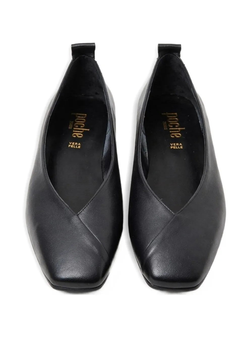 Poche Paris square-toe ballet flats - Nero