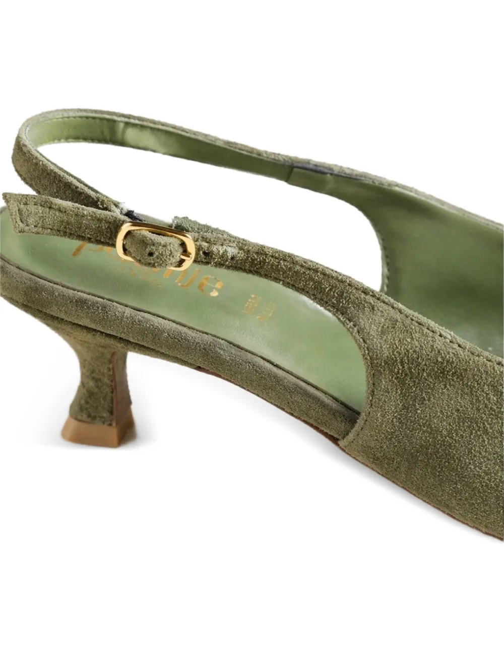 Poche Paris Slingback pumps met puntige neus Groen