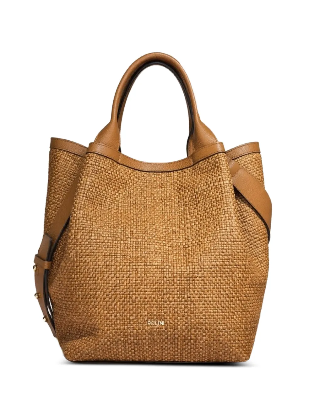 Poche Paris woven-design leather-trim tote bag - Marrone