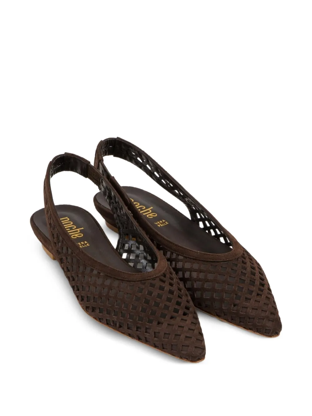 Poche Paris cut-out slingback pumps - Brown