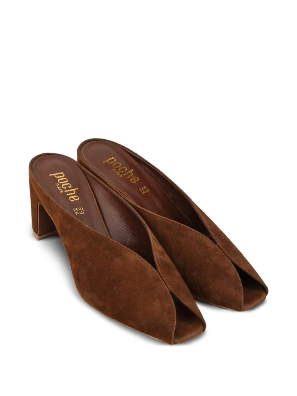 Poche Paris suede peep-toe sandals - Braun