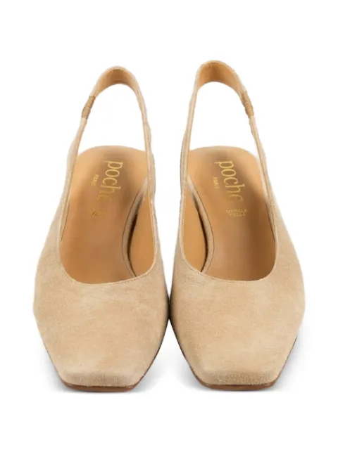 Poche Paris square-toe slingback pumps