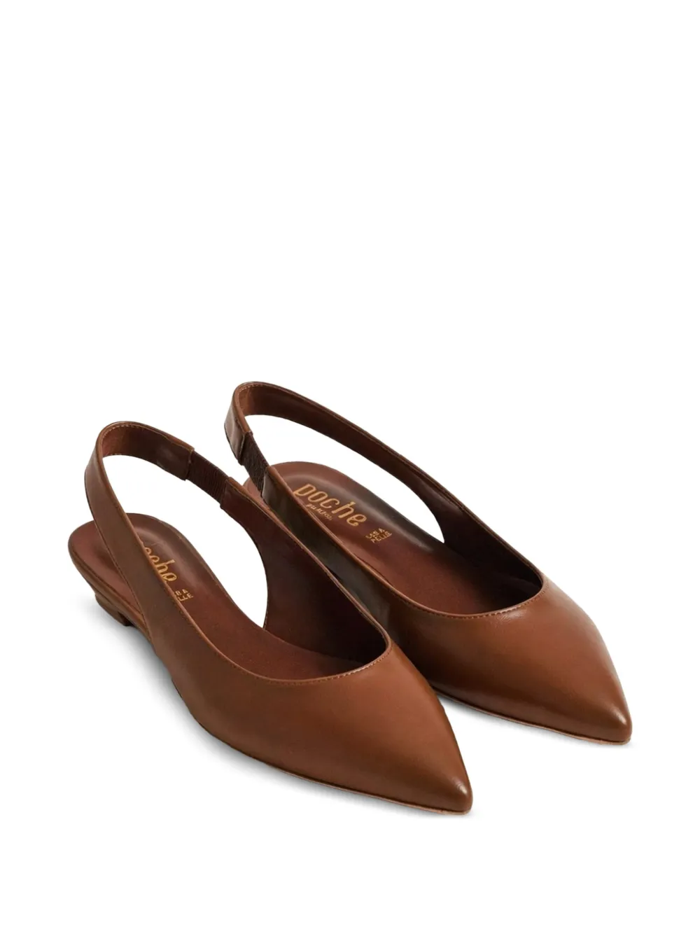Poche Paris Slingback sandalen met puntige neus Bruin