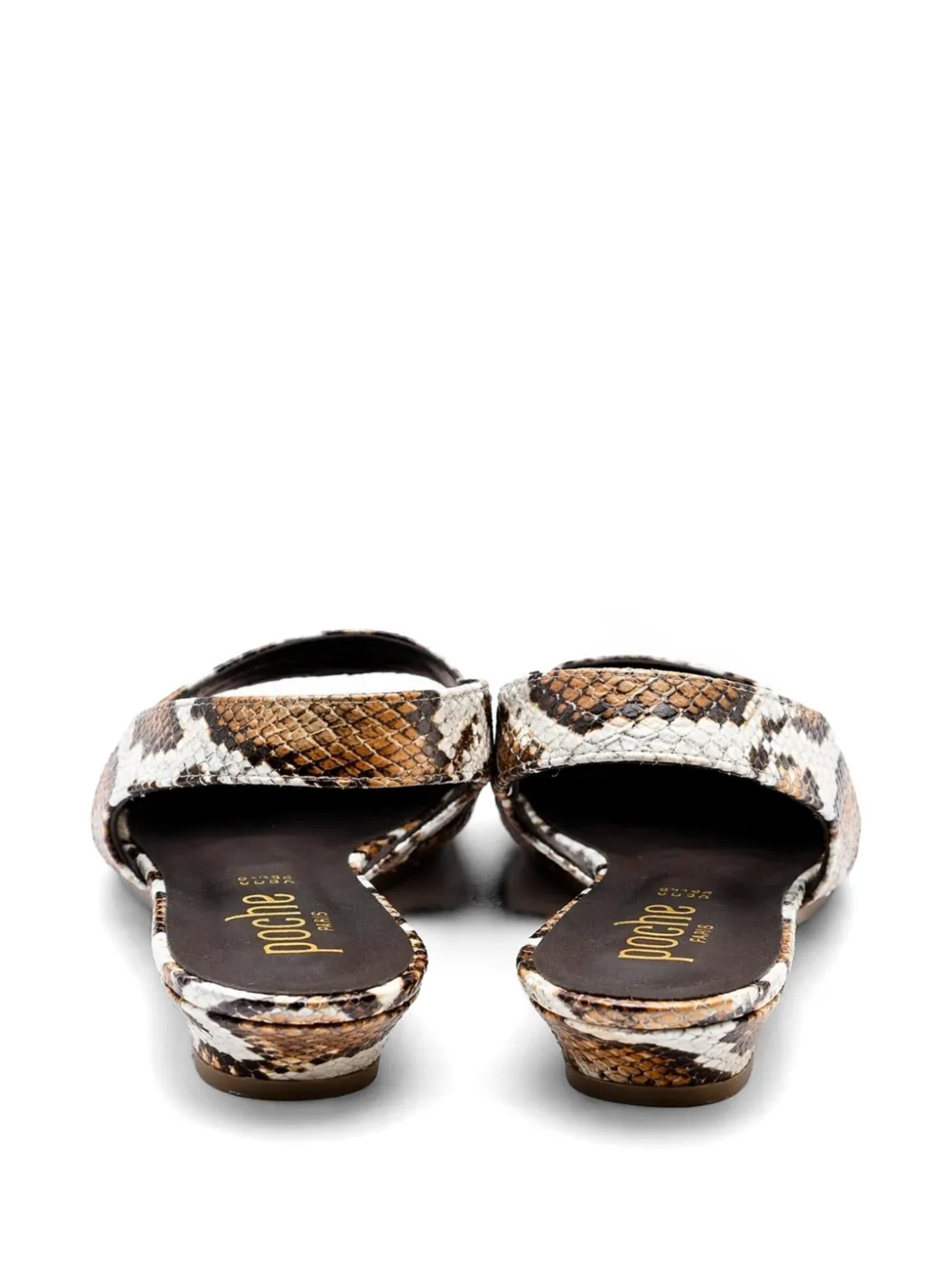 Poche Paris Pumps met slangenleer-effect Bruin