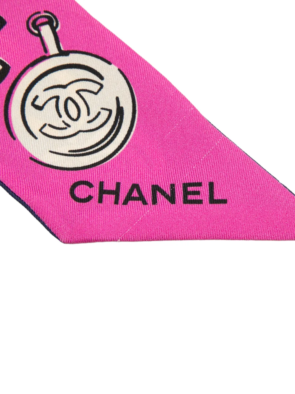CHANEL Pre-Owned 2000-2010 ココ チャーム プリント シルク バンドゥ