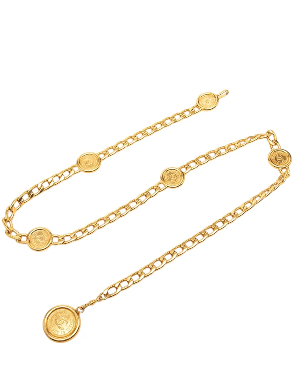 CHANEL Pre-Owned 1970-1980 Gold Plated 31 Rue Cambon Medallion Chain belt - Oro