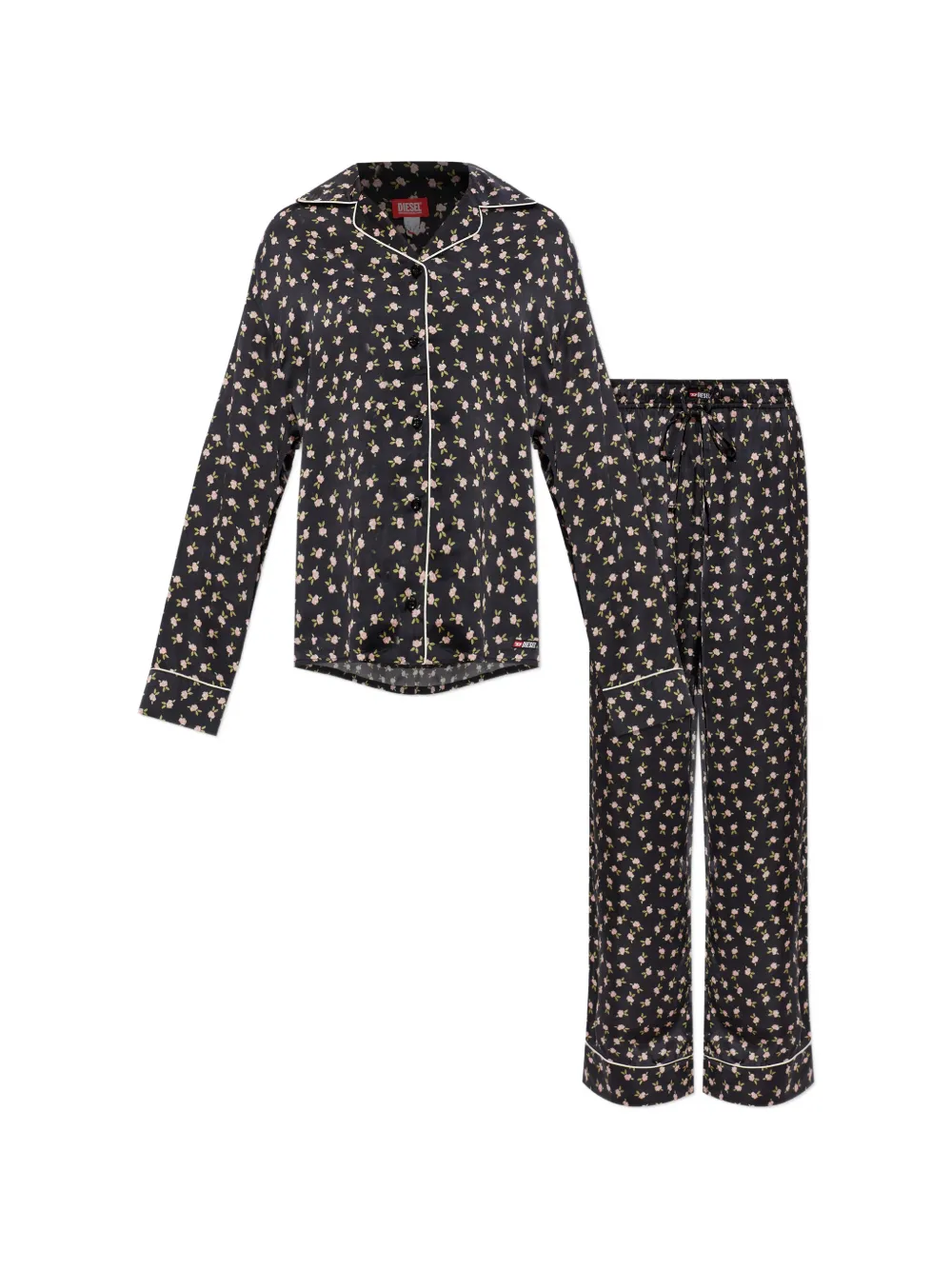 Diesel Set-Maggie-D-Core floral-print two-piece pajamas - Schwarz